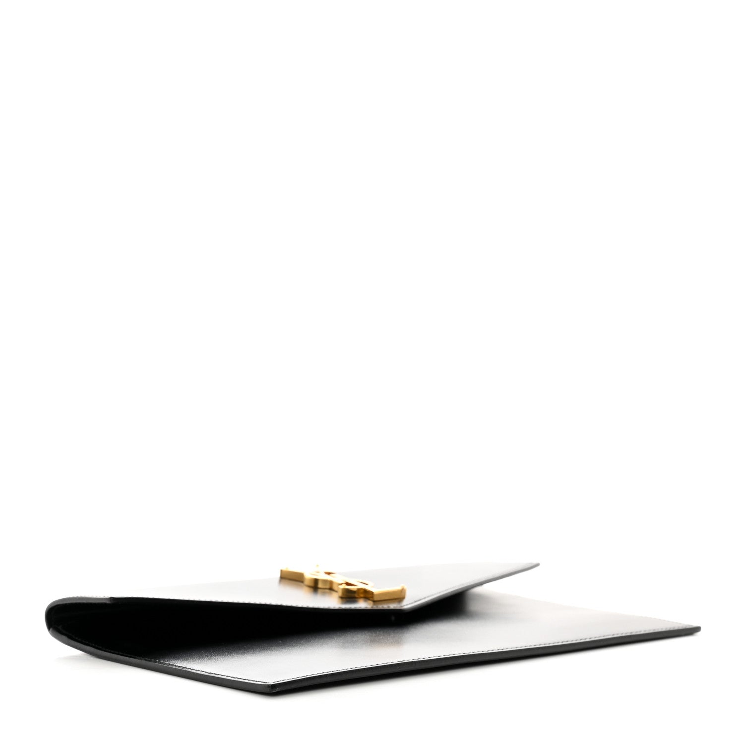 Saint Laurent Smooth Shiny Calfskin Monogram Uptown Pouch Black 4 of 7