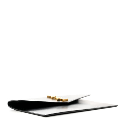 Saint Laurent Smooth Shiny Calfskin Monogram Uptown Pouch Black 4 of 7