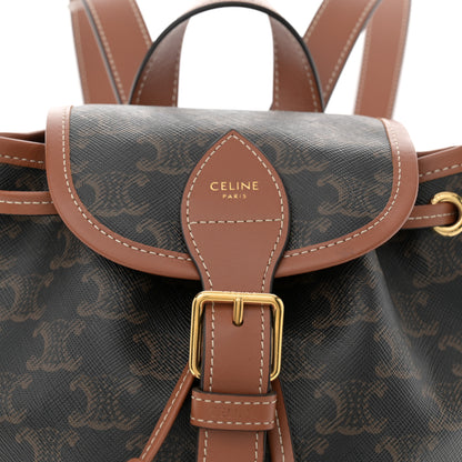 Celine Triomphe Canvas Calfskin Mini Folco Backpack Tan 8 of 10