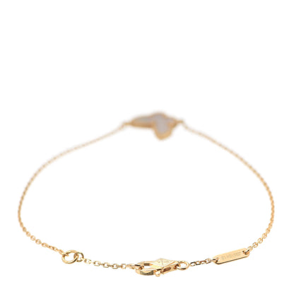 Van Cleef & Arpels 18K Yellow Gold Mother of Pearl Sweet Alhambra Butterfly Bracelet 3 of 7