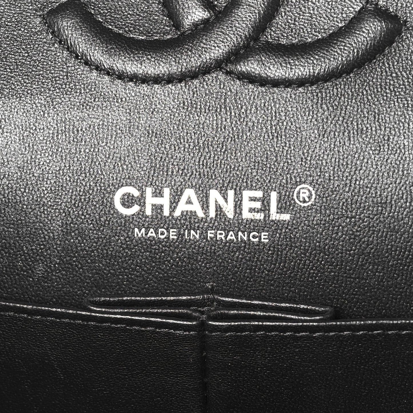 Patent Calfskin Quilted Medium Double Flap So Black So Black