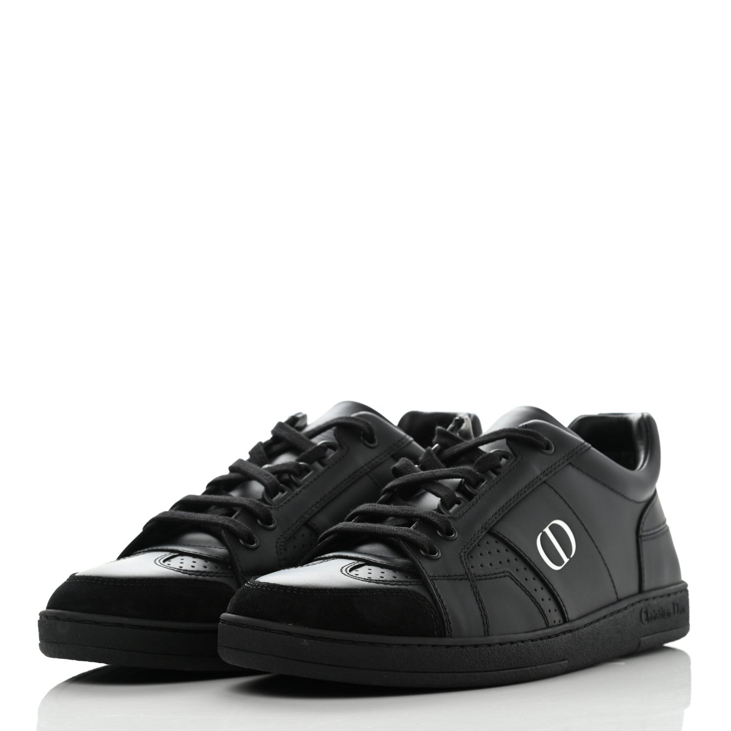 Christian Dior Calfskin Suede Logo Sneakers 38 Black 3 of 10