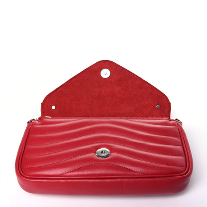 Louis Vuitton Calfskin New Wave Chain Pochette Scarlet 9 of 10