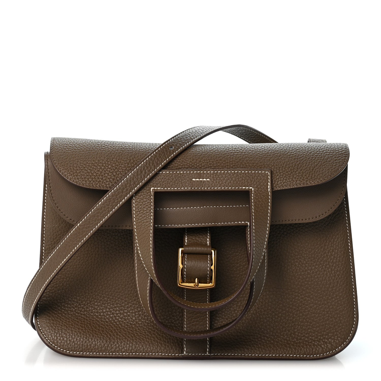 Hermes Taurillon Clemence Halzan 31 GM Etoupe 1 of 12