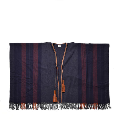 Hermes Merino Wool Cashmere Rocabar Poncho Gris 1 of 5