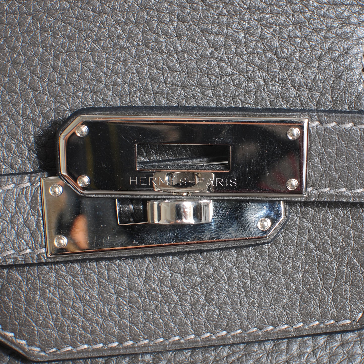 Taurillon Clemence Bi Color Horseshoe Birkin 35 Graphite Violet