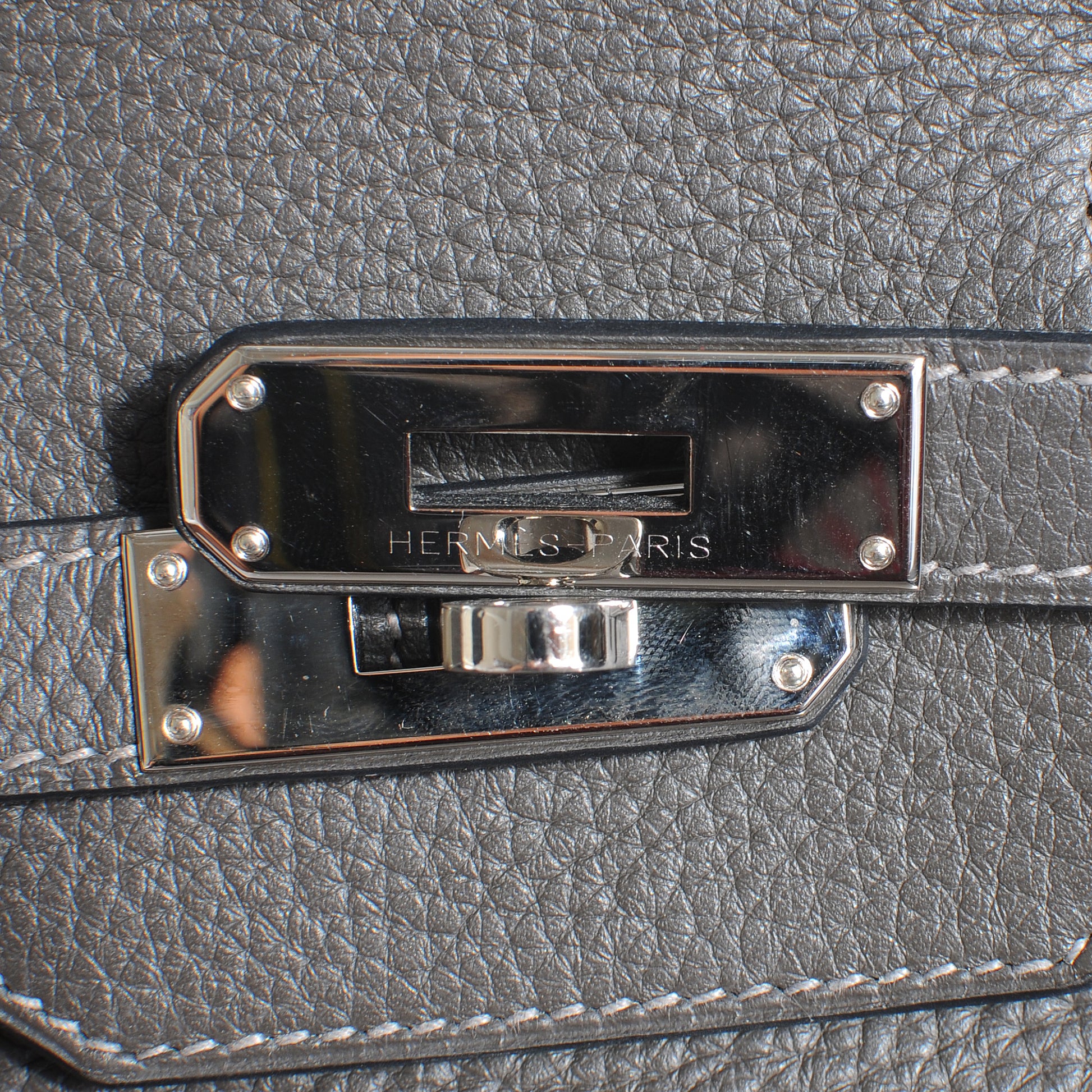 Hermes Taurillon Clemence Bi Color Horseshoe Birkin 35 Graphite Violet 7 of 12