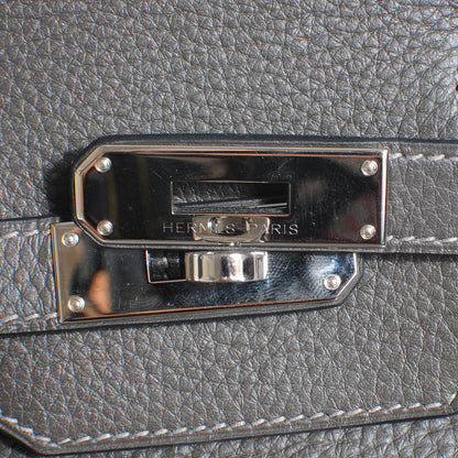Hermes Taurillon Clemence Bi Color Horseshoe Birkin 35 Graphite Violet 7 of 12