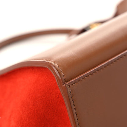 Celine Natural Calfskin Suede Medium Bi-Color Trapeze Beige 11 of 17
