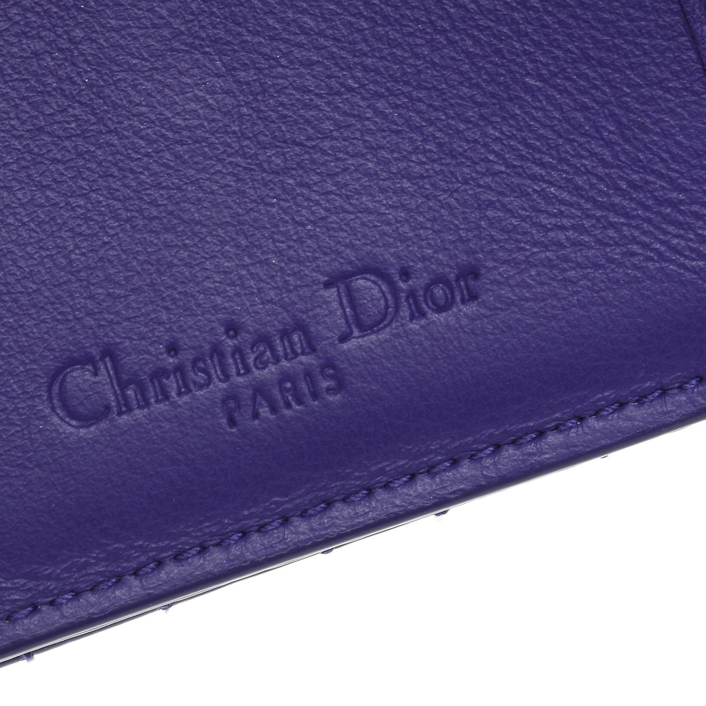 Patent Cannage Lady Dior Eden Wallet Purple
