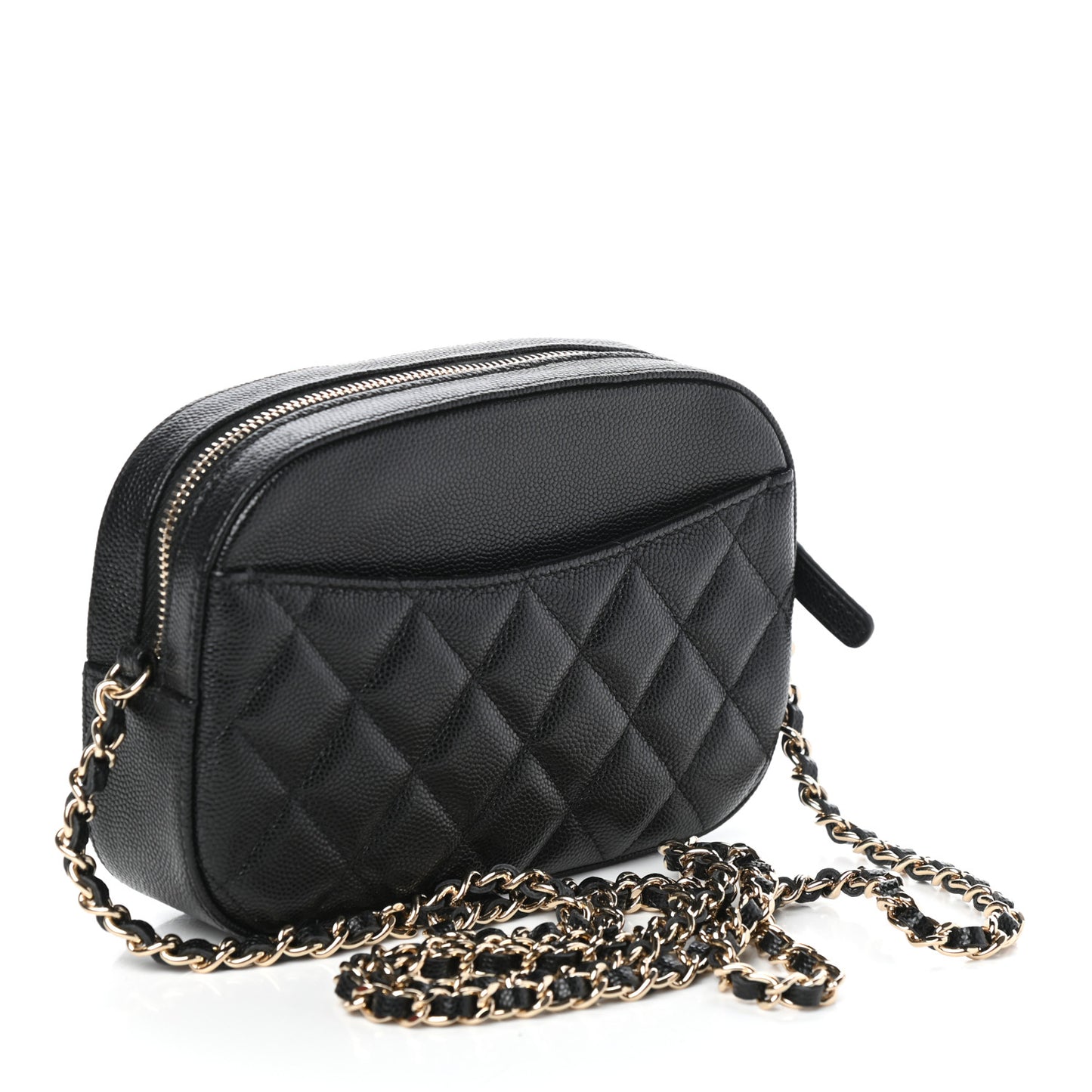 Caviar Quilted Vanity With Chain Black