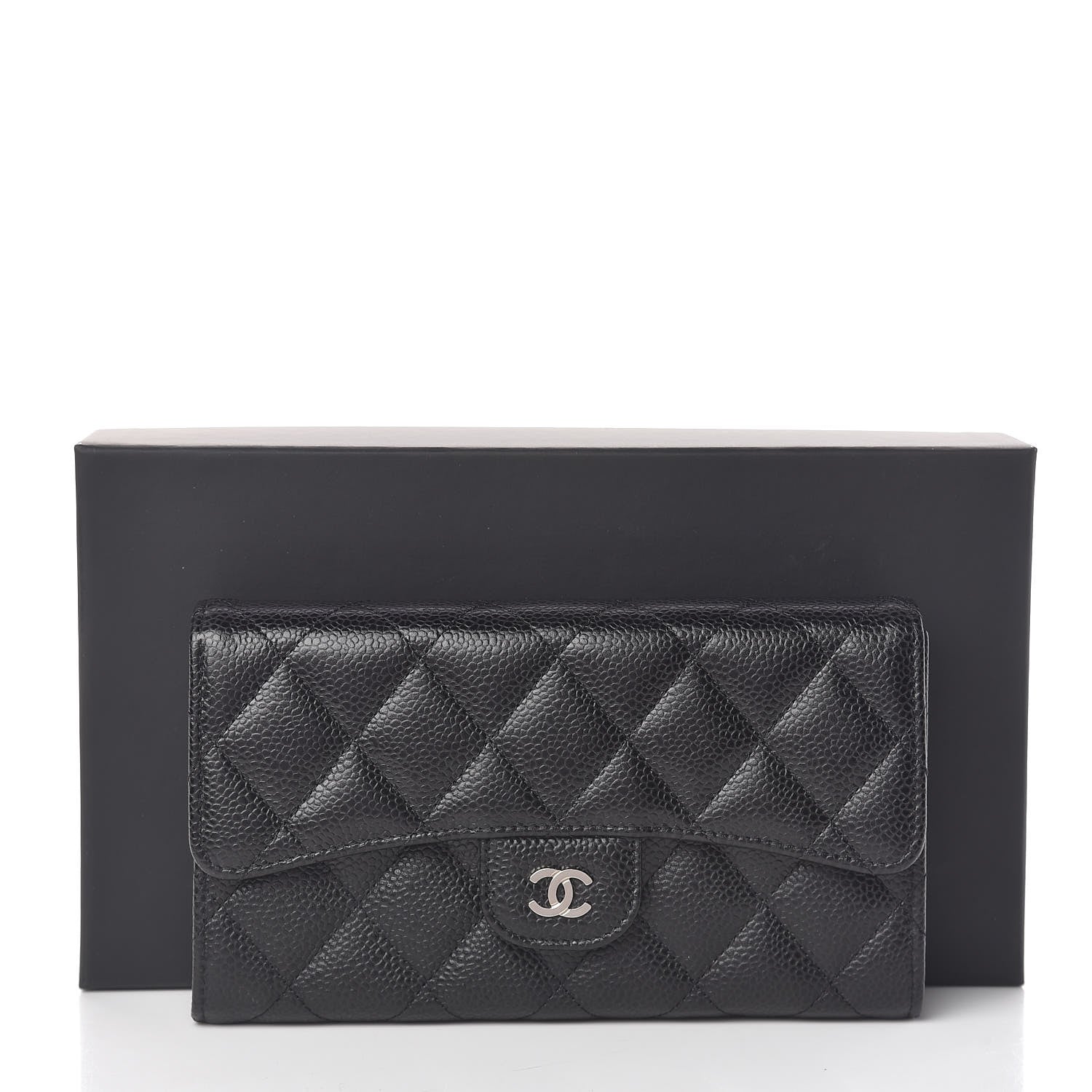 Chanel Caviar Quilted Large Flap Wallet Black 9 of 9