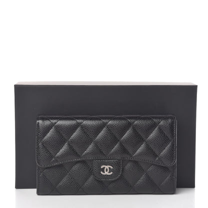 Chanel Caviar Quilted Large Flap Wallet Black 9 of 9