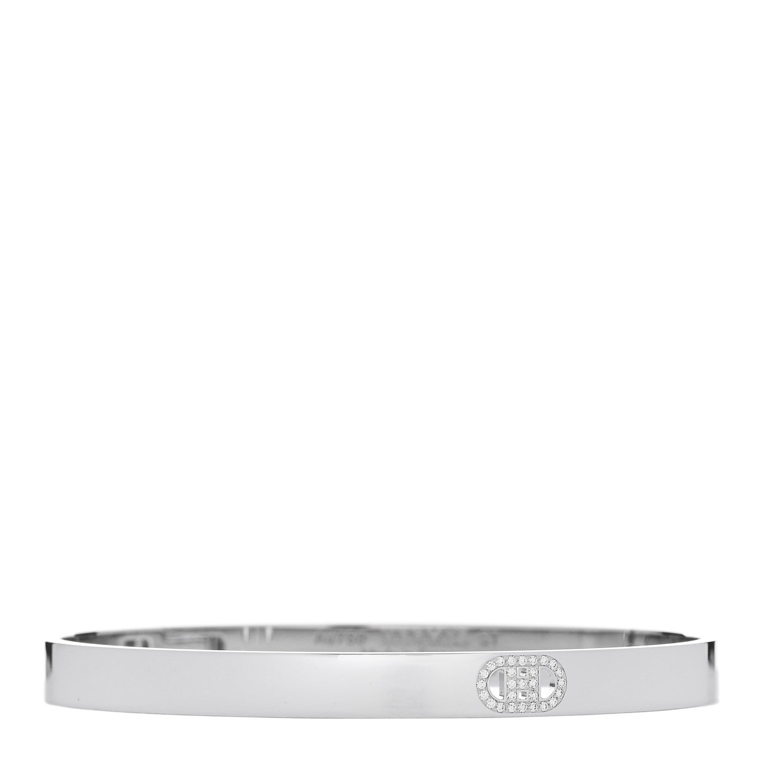 Hermes 18K White Gold Diamond PM H D'Ancre Bracelet ST 1 of 4