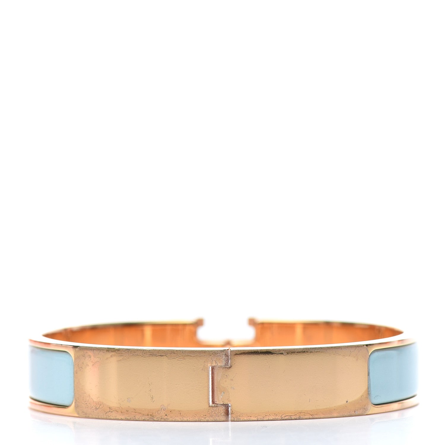 Hermes Enamel Narrow Clic Clac H Bracelet GM Bleu Atoll 3 of 5