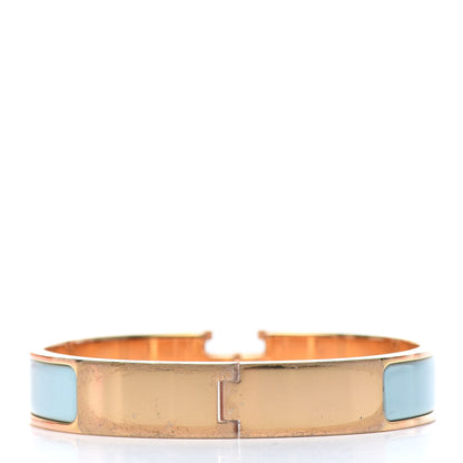 Hermes Enamel Narrow Clic Clac H Bracelet GM Bleu Atoll 3 of 5