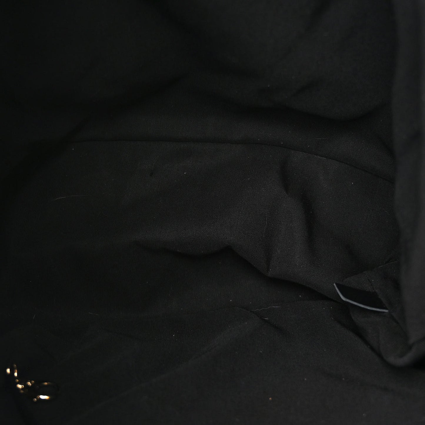 Lambskin Quilted Drawstring Backpack Black