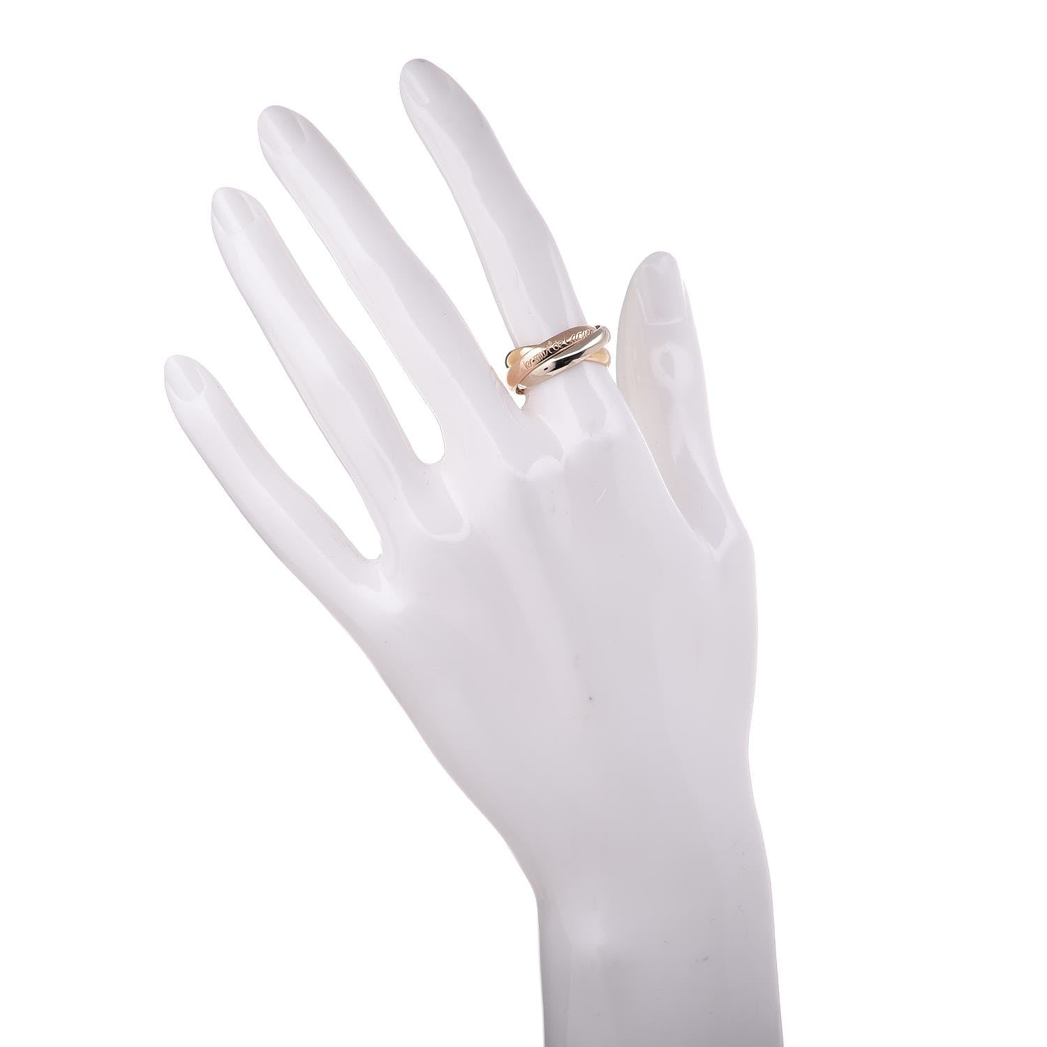 Cartier 18K Pink Yellow White Gold Small Les Must De Trinity Ring 52 6 2 of 5