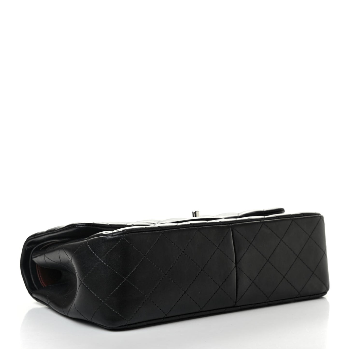 Lambskin Quilted Jumbo Double Flap Black