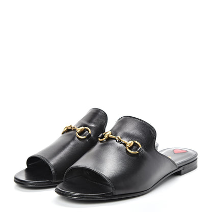 Gucci Malaga Kid Horsebit Slide Sandals 36 Black 3 of 8