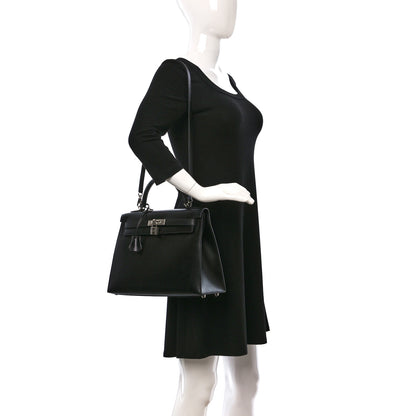 Hermes Chamonix Kelly Sellier Guilloche 32 Black 2 of 10