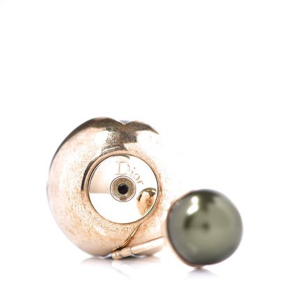 Christian Dior Lacquer Mise En Dior Tribal Earrings Gold Green 3 of 4