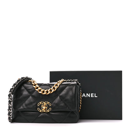 Chanel Goatskin Quilted Medium Chanel 19 Flap Black 11 of 11
