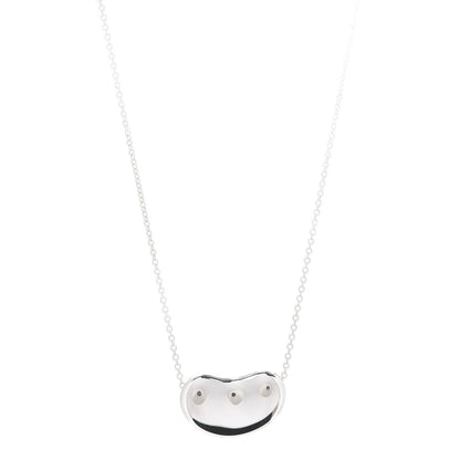 Tiffany Sterling Silver 18mm Elsa Peretti Bean Pendant Necklace 1 of 5