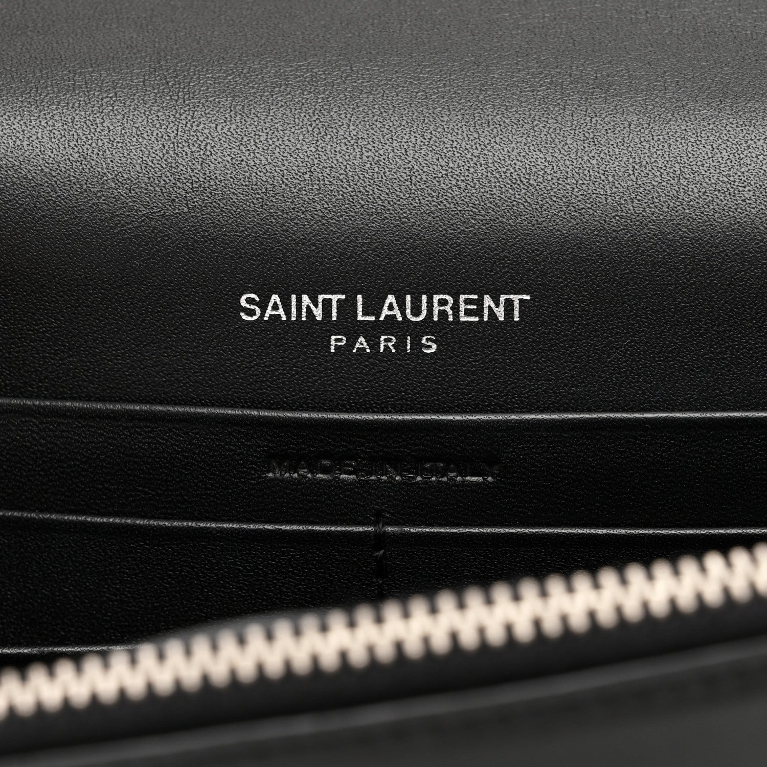 Saint Laurent Smooth Calfskin Classic Monogram Kate Tassel Chain Wallet Black 6 of 9