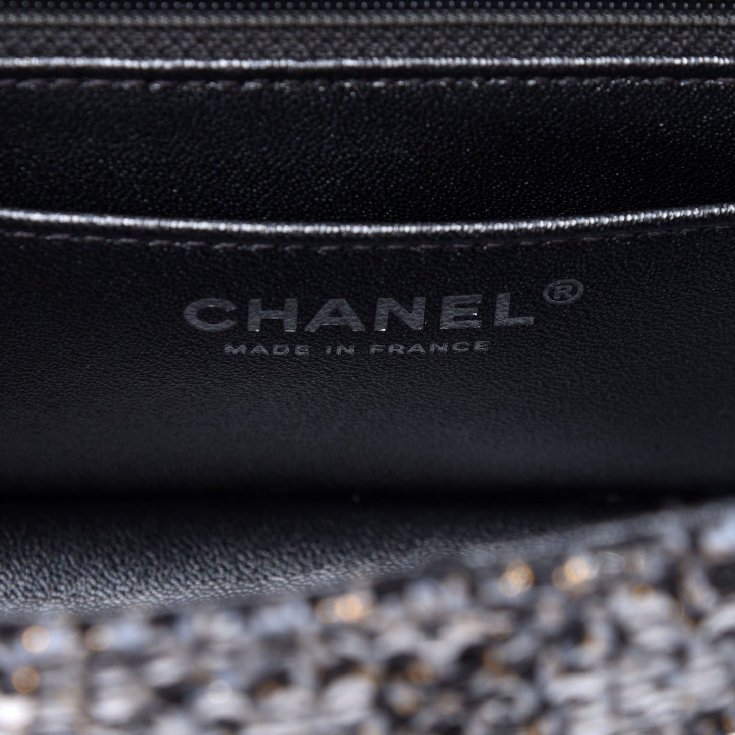 Tweed Quilted 2.55 Reissue Mini Flap Silver Black Gold