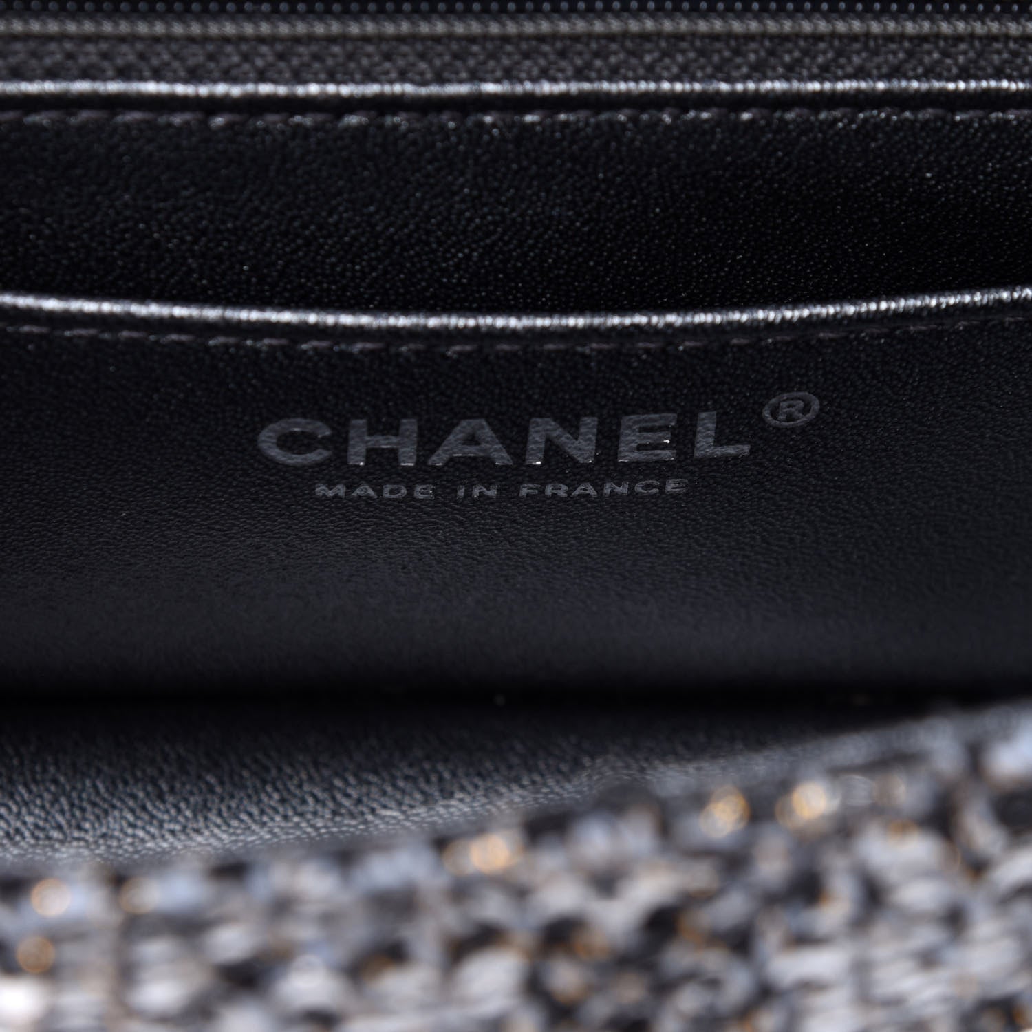 Chanel Tweed Quilted 2.55 Reissue Mini Flap Silver Black Gold 9 of 14