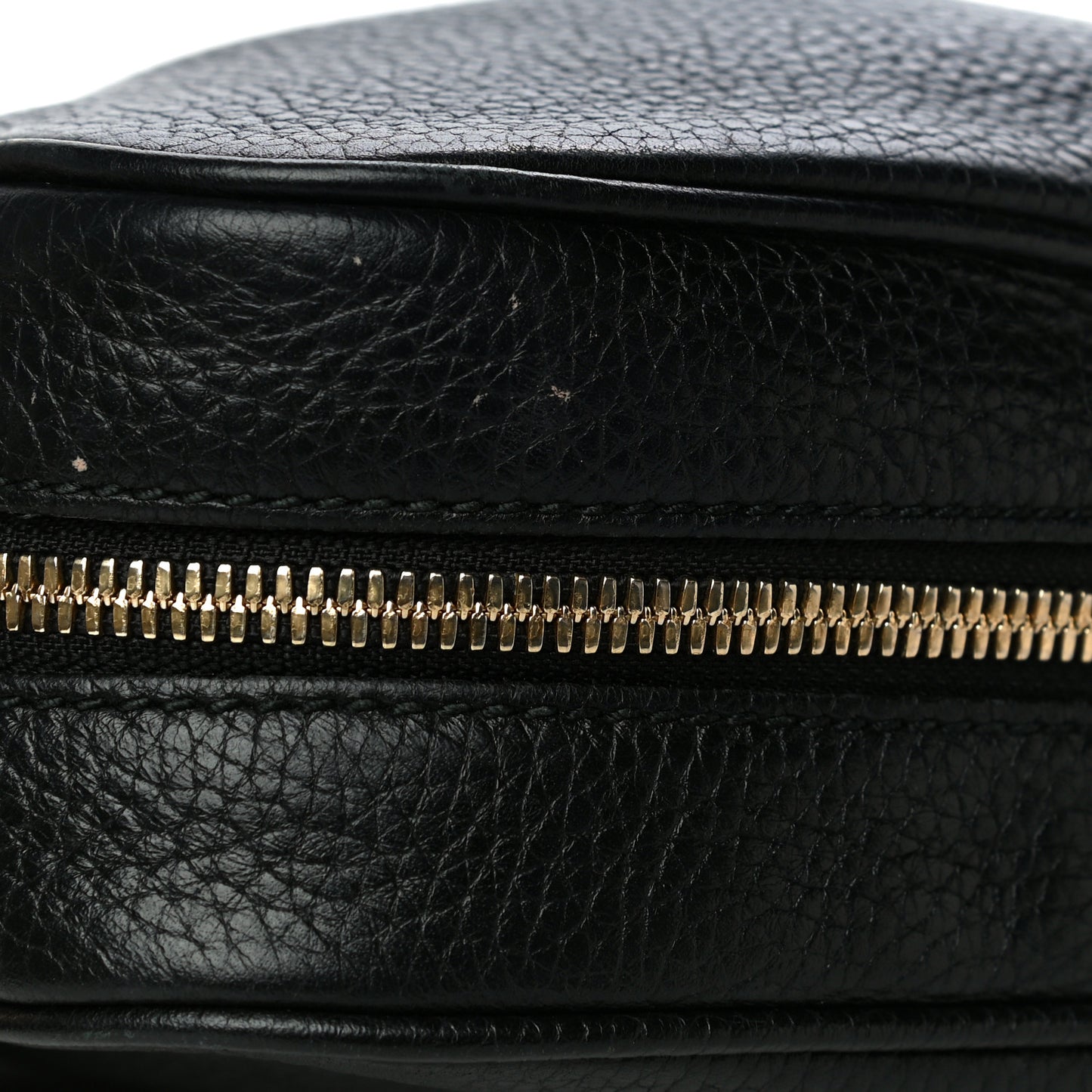 Pebbled Calfskin Small Soho Disco Bag Black