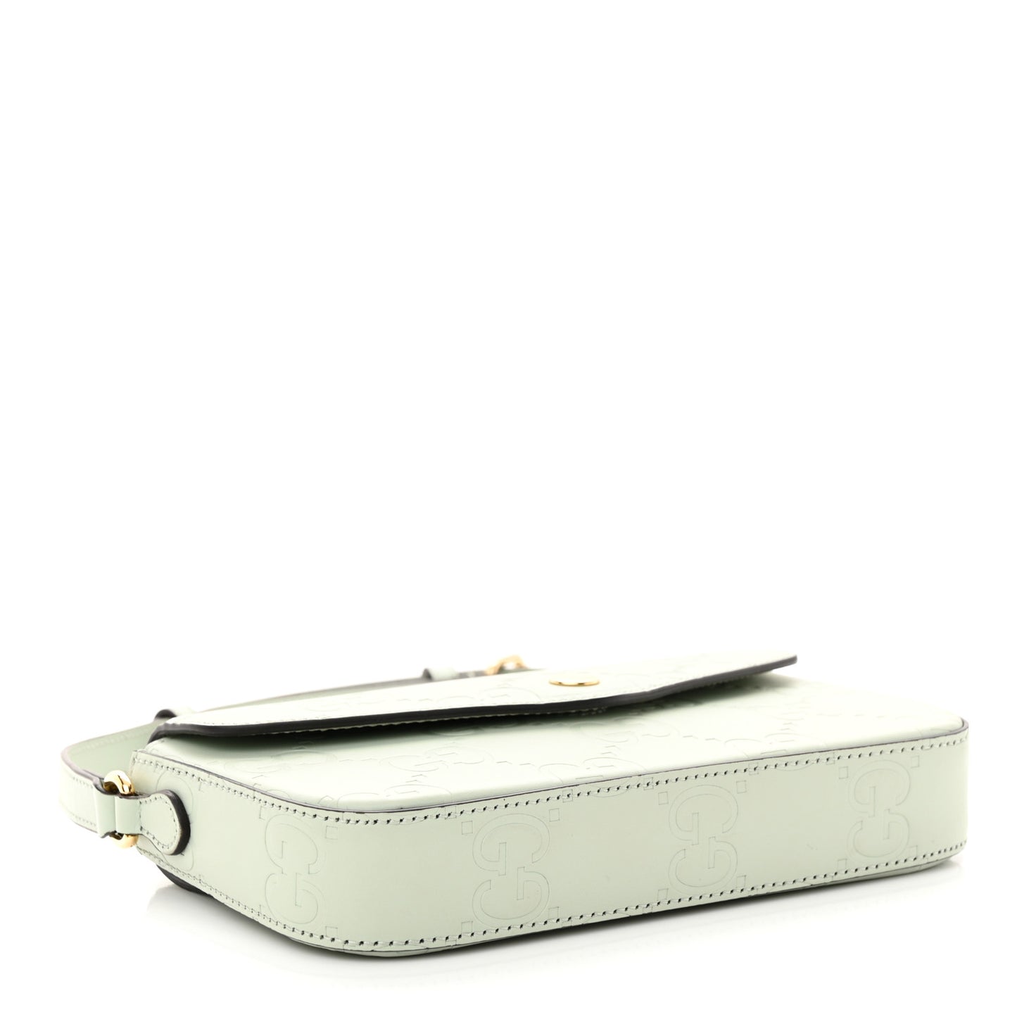 Calfskin GG Super Mini Shoulder Bag Pale Green