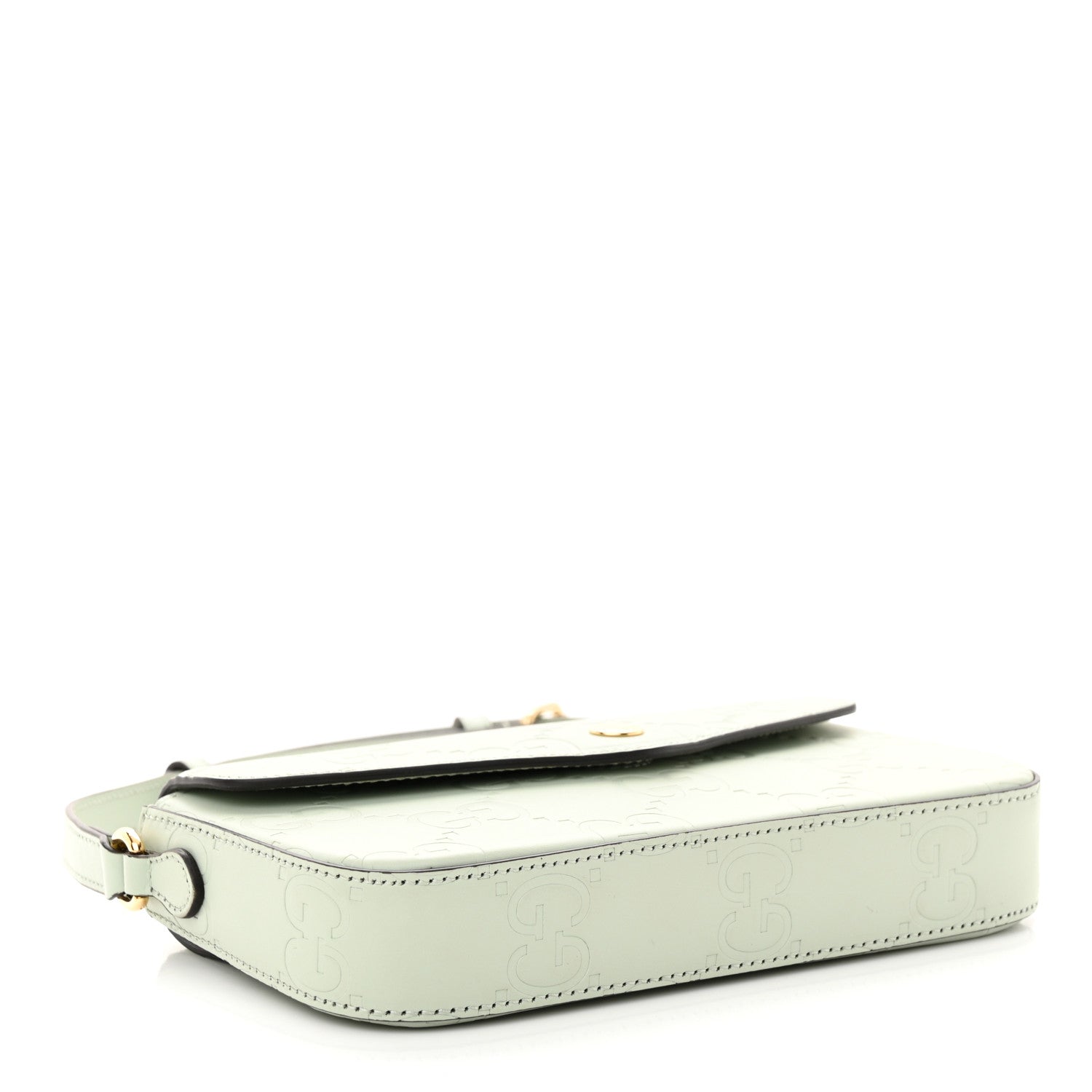 Gucci Calfskin GG Super Mini Shoulder Bag Pale Green 4 of 14