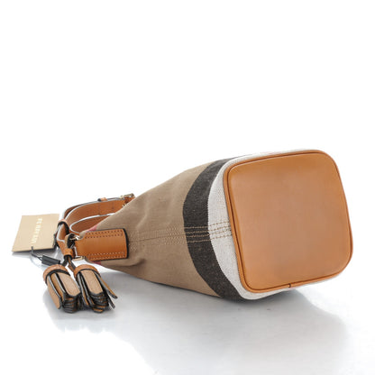 Burberry Canvas Mega Check Mini Ashby Tassel Crossbody Saddle Brown 5 of 9