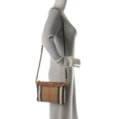 Burberry House Check Derby Peyton Crossbody Clutch Bag Tan 2 of 7