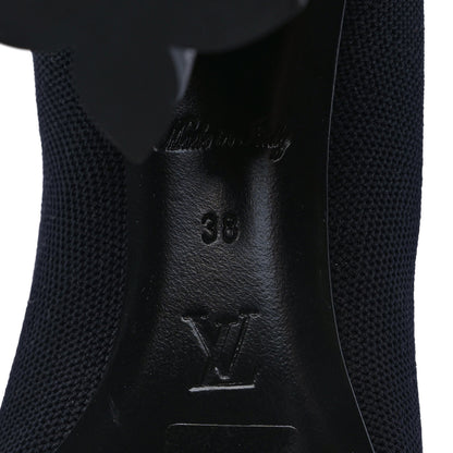 Louis Vuitton Monogram Stretch Fabric Silhouette Ankle Boots 38 Black 6 of 7