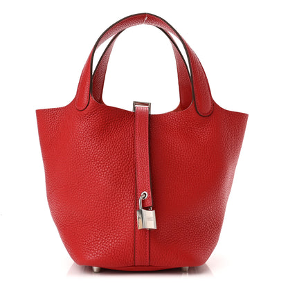 Hermes Taurillon Clemence Picotin Lock 18 PM Rouge De Coeur 1 of 10