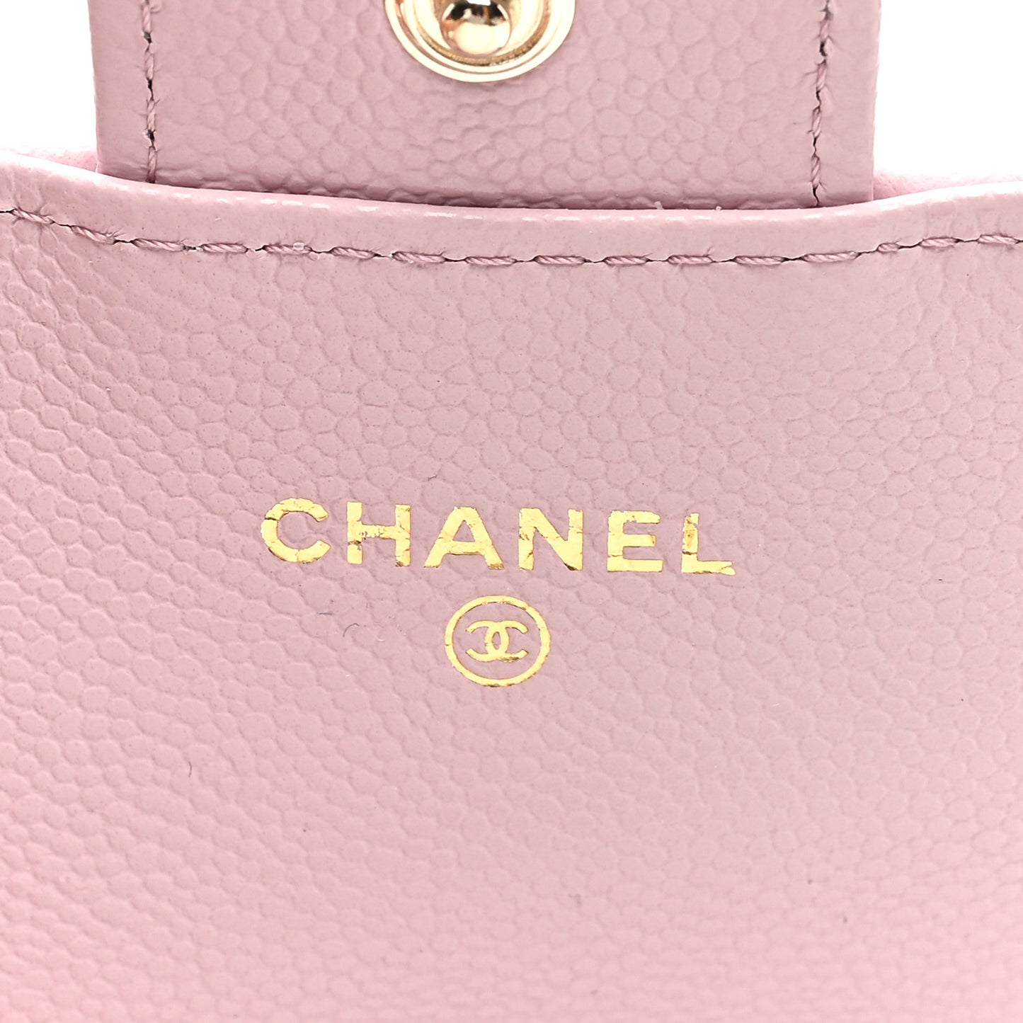 Caviar Quilted Flap Card Holder Wallet Light Pink