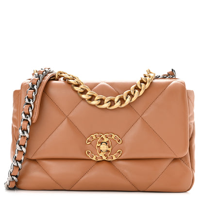 Chanel Lambskin Quilted Medium Chanel 19 Flap Brown 1 of 11