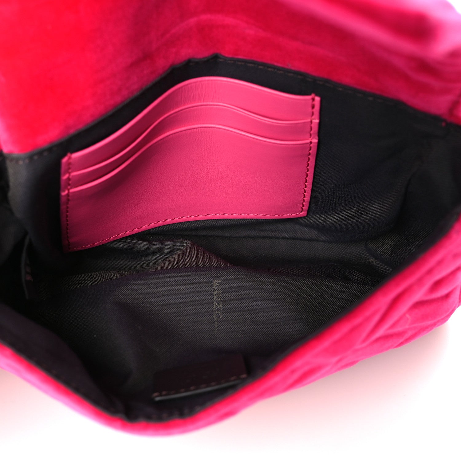 Fendi Velvet FF Embossed Hip Belt Baguette Bag Fuxia 5 of 9