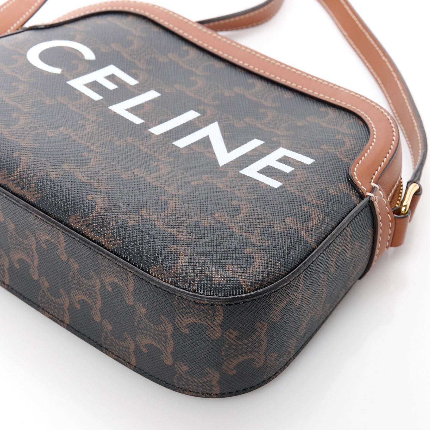 Triomphe Canvas Small Camera Bag Tan