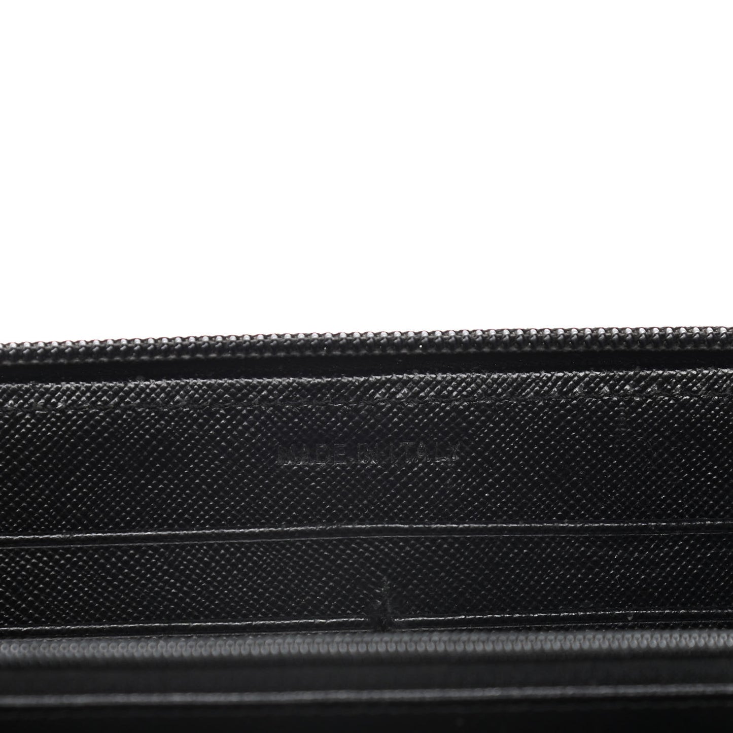Saffiano Triangle Zip Around Wallet Black
