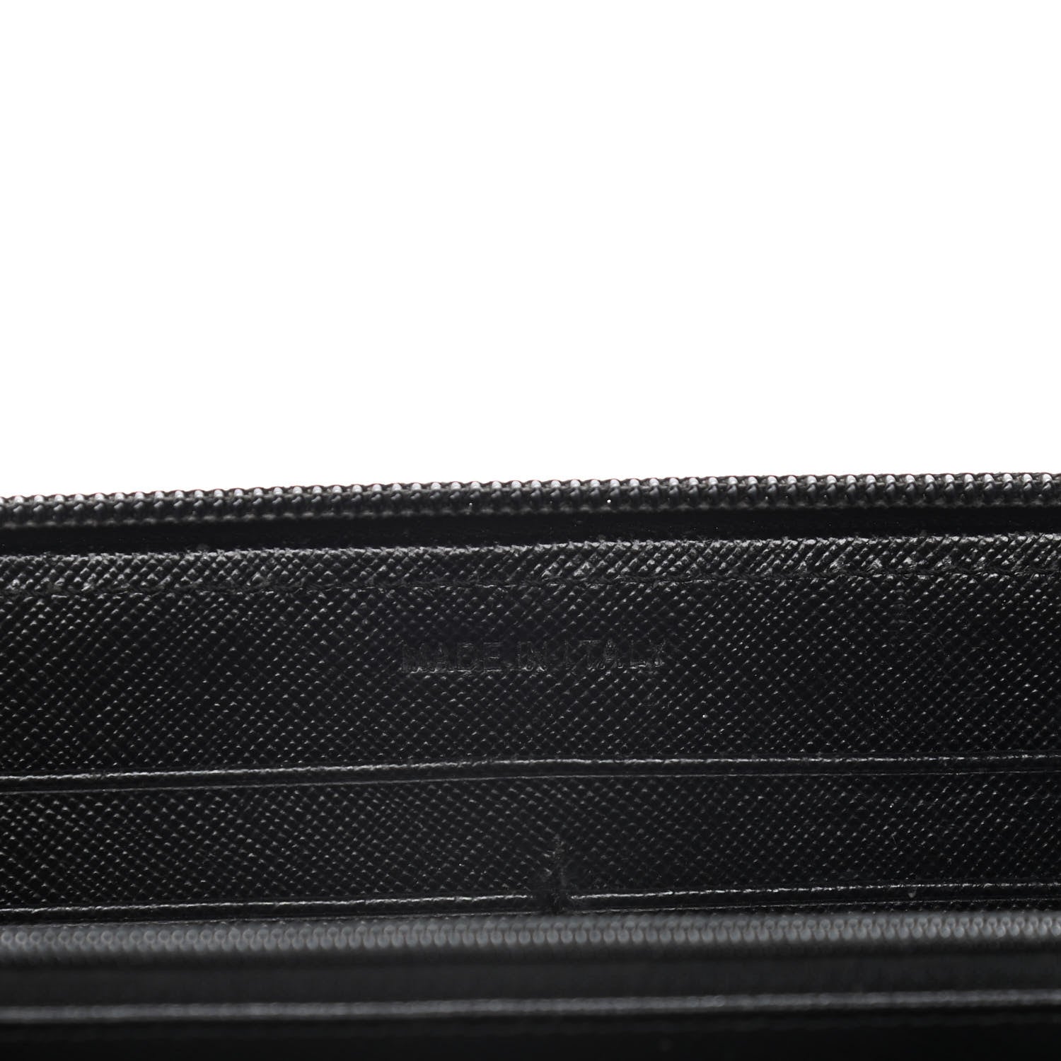 Prada Saffiano Triangle Zip Around Wallet Black 6 of 15