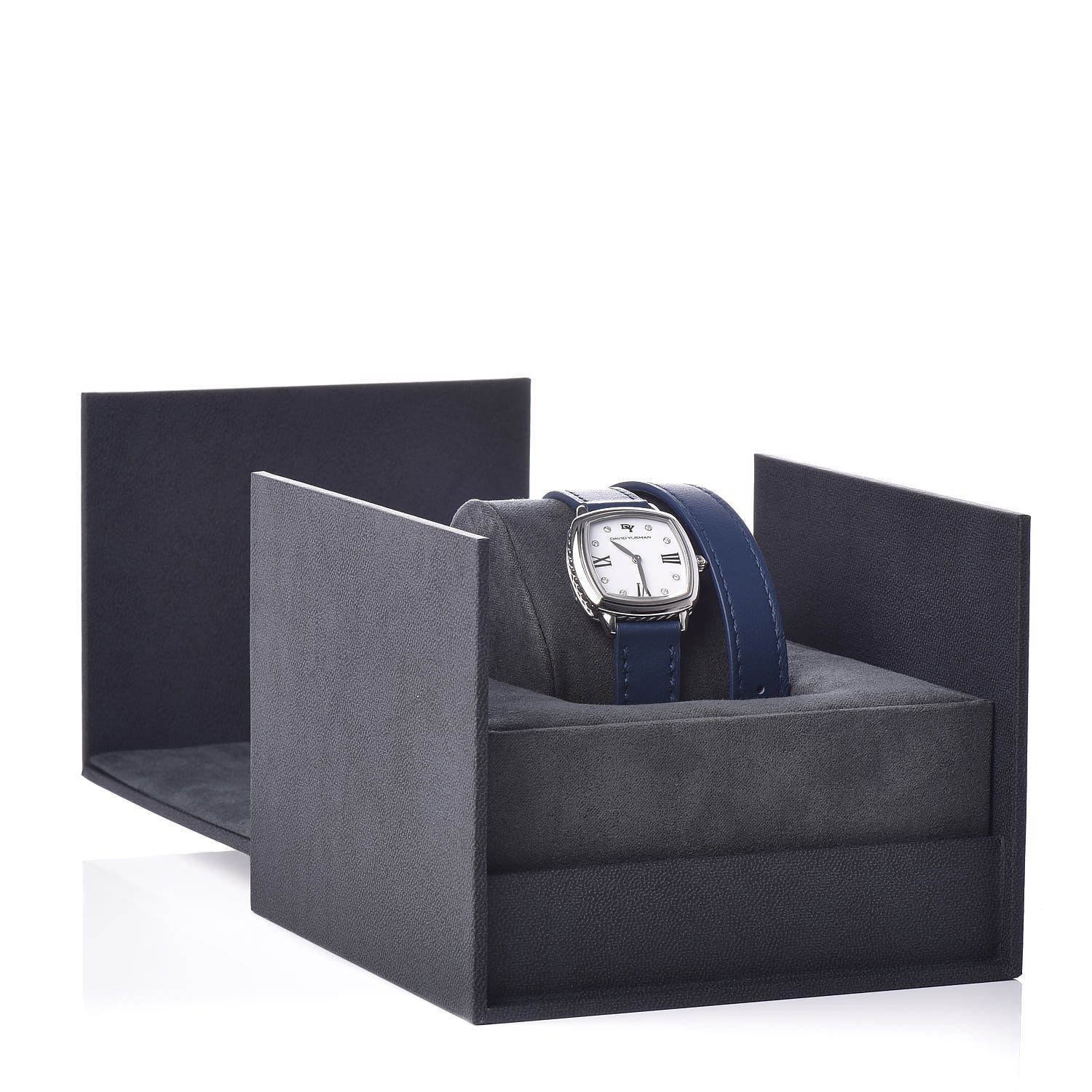 David Yurman Stainless Steel Calfskin Diamond 27mm Albion Wrap Quartz Watch 8 of 8