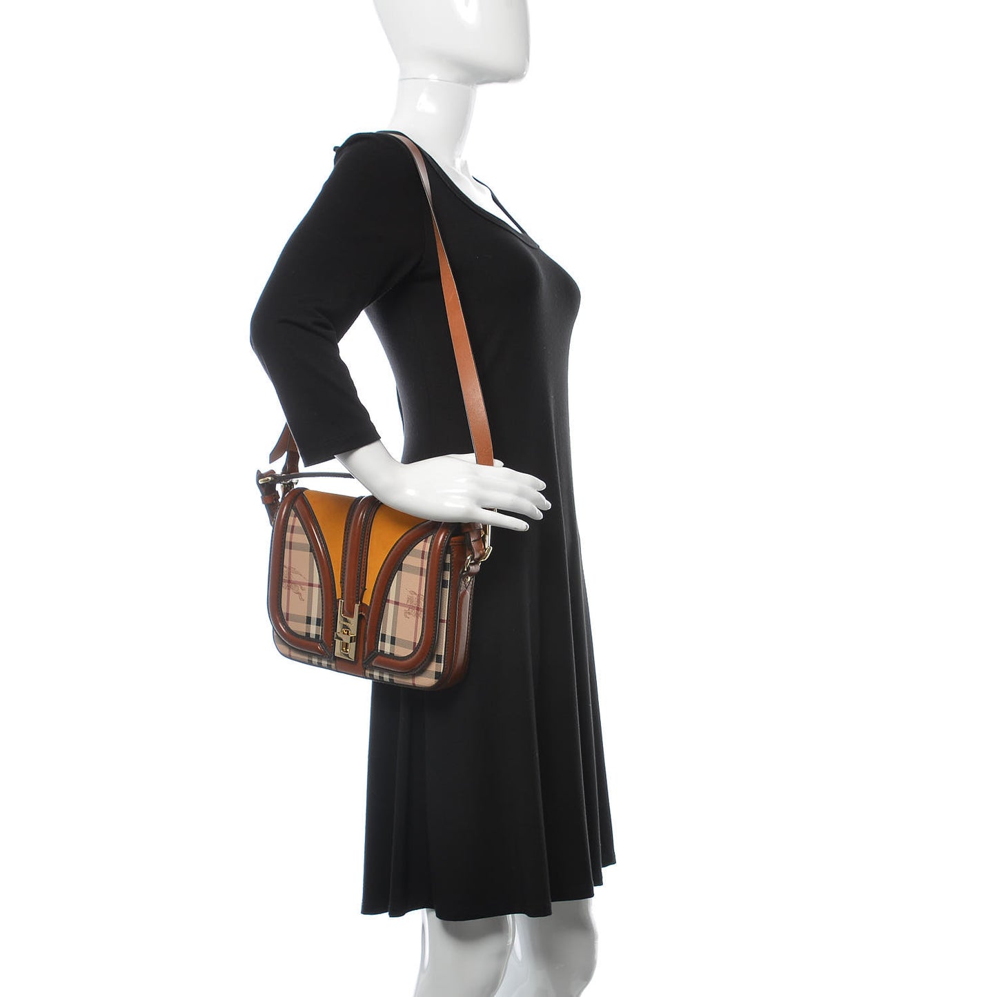 Haymarket Check Suede Small Brickfield Crossbody Butternut