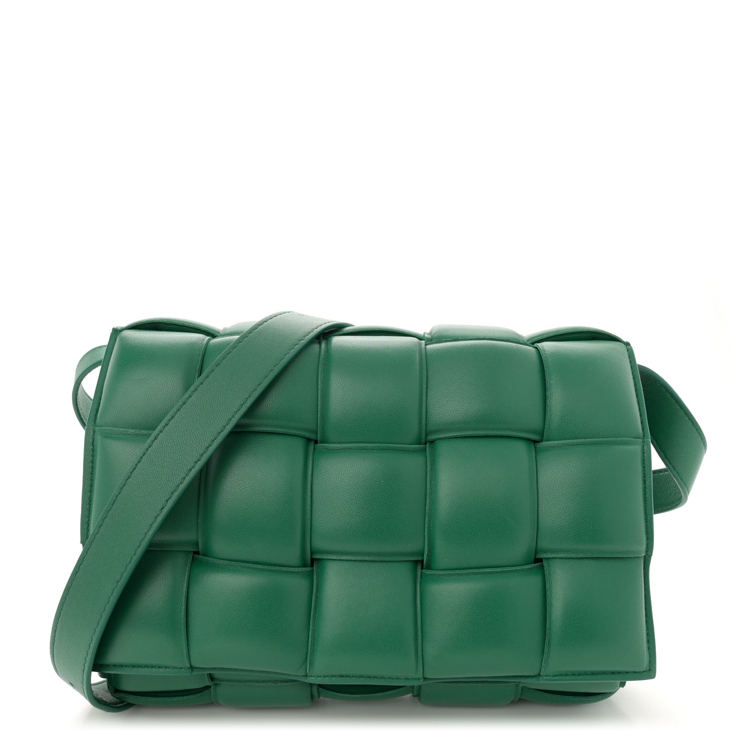Bottega Veneta Nappa Maxi Intreccio Padded Cassette Crossbody Bag Racing Green 1 of 14