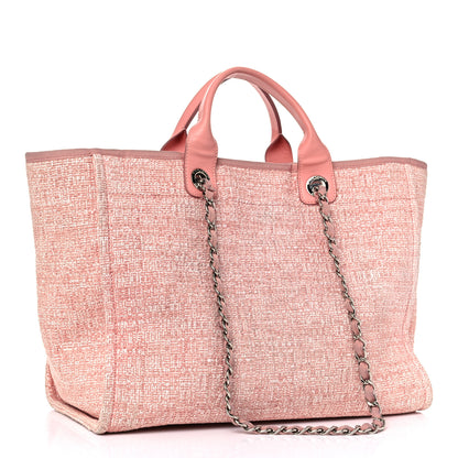 Chanel Straw Lurex Large Deauville Tote Pink 3 of 21