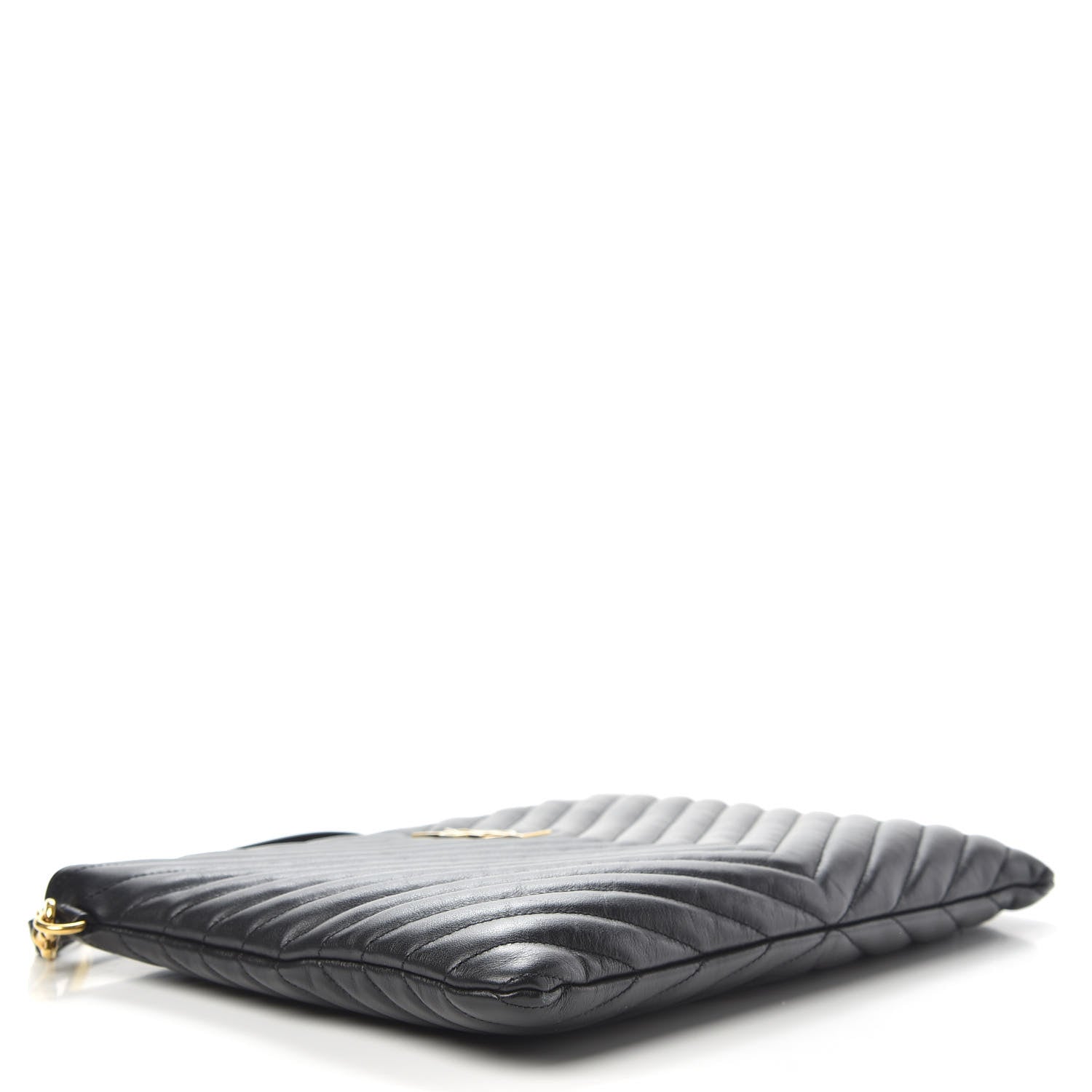 Saint Laurent Calfskin Matelasse Monogram Cassandre Tablet Pouch Black 4 of 9