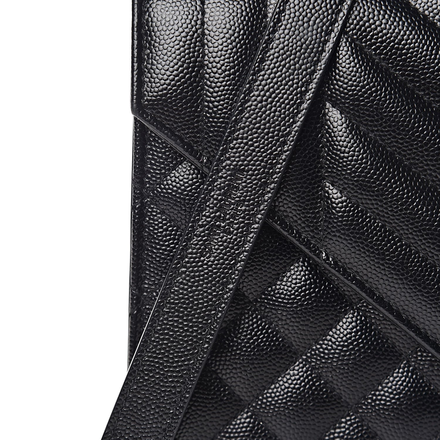 Saint Laurent Grain De Poudre Textured Mixed Matelasse Triquilt Medium Monogram Satchel Black 10 of 11
